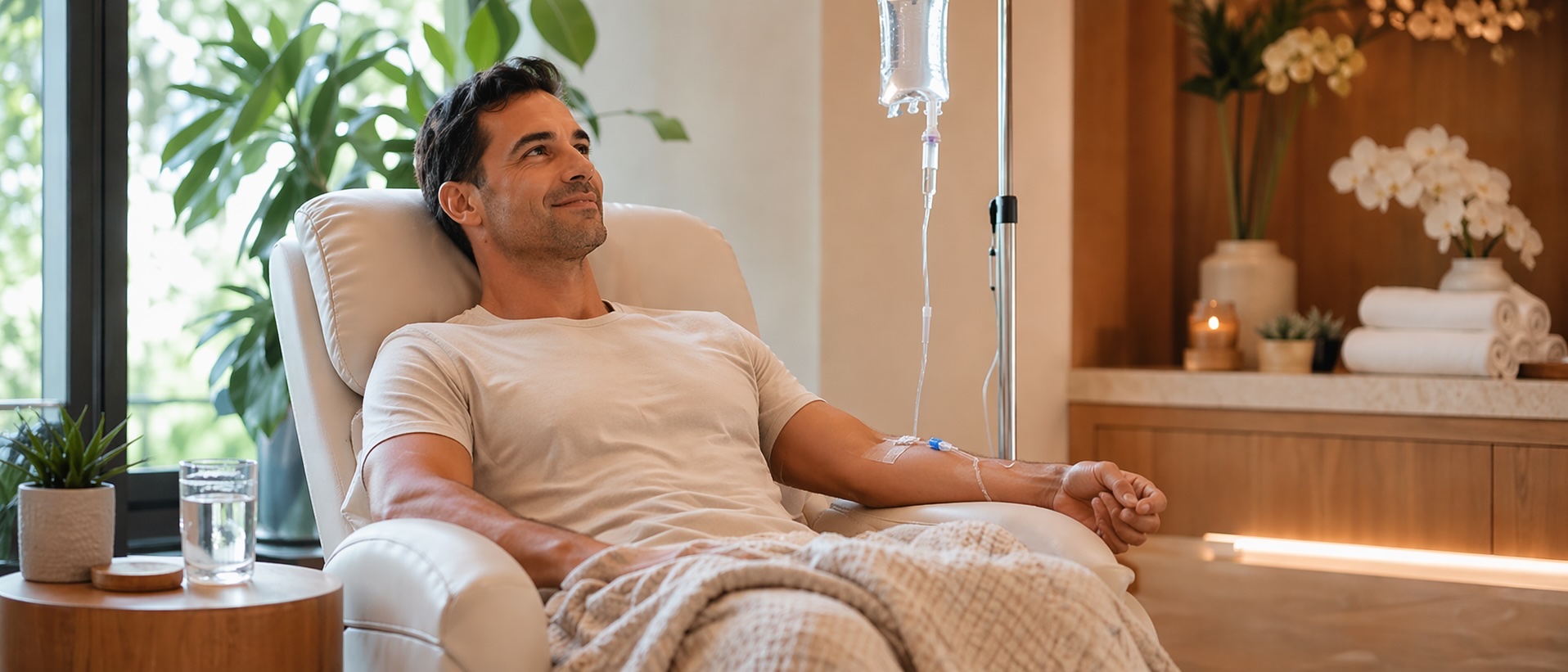 IV therapy drip in a calm medspa setting — L.I.V.E. Wellness Medspa Rocklin CA
