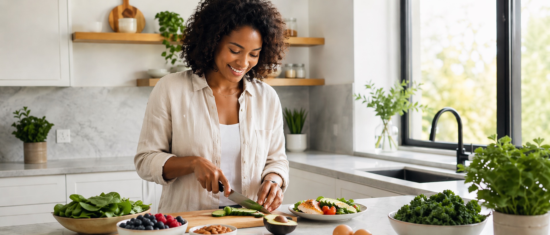 Healthy meal with vegetables and whole foods to support blood sugar balance — L.I.V.E. Wellness Medspa Rocklin CA