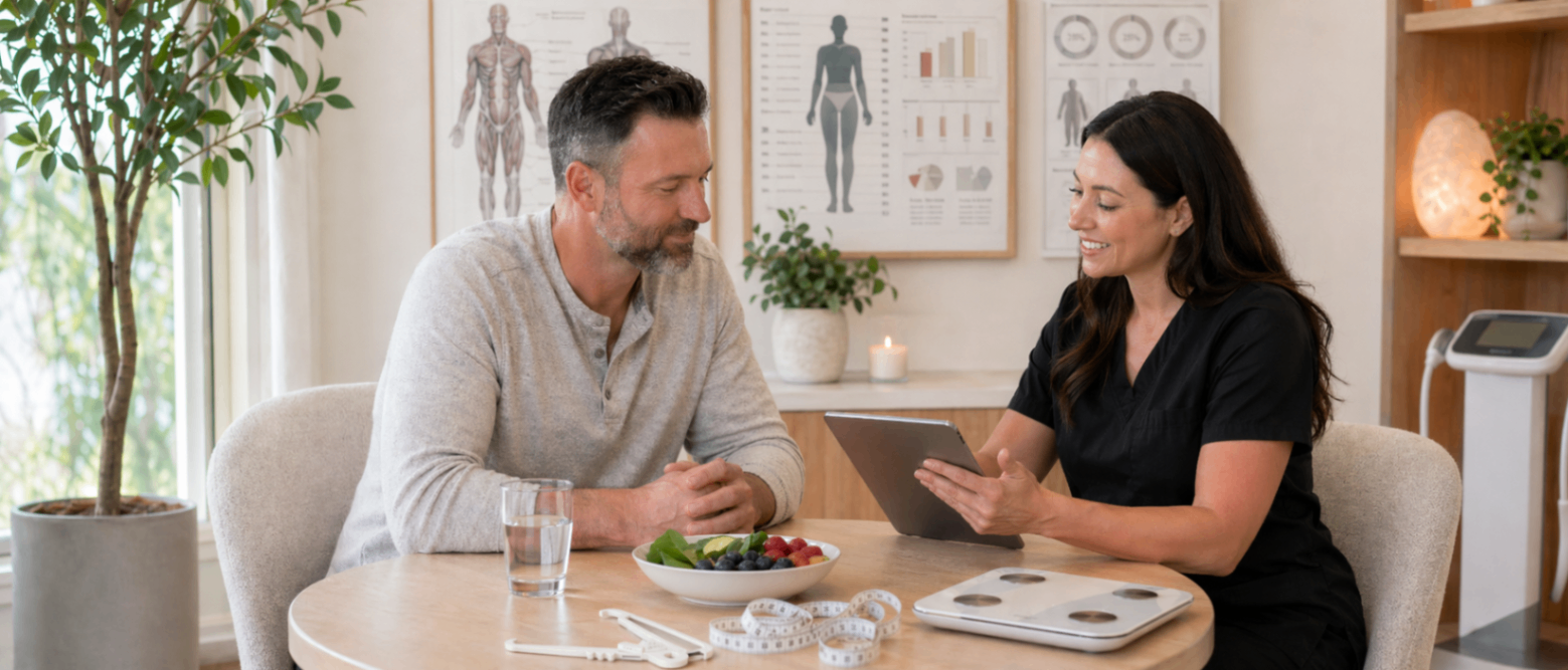 Woman reviewing a personalized wellness plan with a provider — L.I.V.E. Wellness Medspa Rocklin CA